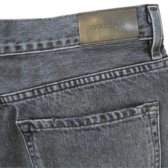 Goldsign Martin Ultra High Rise Denim Straight Leg Jeans Studio Black Sz 32‎ New - Picture 4 of 14